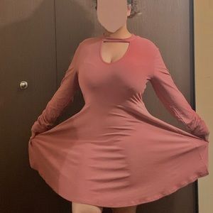 No boundaries pink dress with long sleeves